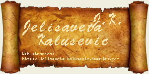 Jelisaveta Kalušević vizit kartica
